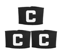 Luxshiny Lot de 3 Brassards de Capitaine Football Noirs Élastiques Ajustables, Signe du Bras C pour Sport Extérieur, Brassard de Chef D'équipe Léger et Antidérapant, Accessoires pour Match