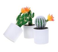Luxshiny Lot de 3 Cactus Artificiels en Pot Plantes Artificielles Décoratives Réalistes Bonsaï Artificiel Vert Compact pour Décoration Intérieure Ornement de Table sans Entretien