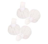Luxshiny Lot de 4 Boules de Massage Thaïlandaises, Boule de Compression Aromatique en Coton Blanc, Outil de Moxibustion Naturel pour Relaxation et Bien-domicile Voyage