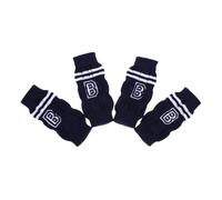 Luxshiny Lot de 4 Couvre-Pattes Antidérapants pour Chien et Chat, Taille L, Motif Lettre Bleu Foncé, Protection de Patte Confortable et Chaude pour Usage Extérieur