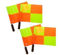 Luxshiny Lot de 4 Drapeaux D'arbitre Imperméables en Tissu Haute Visibilité Poignée Confortable en Alliage Aluminium et Mousse pour Match de Football en Extérieur