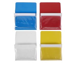 Luxshiny Lot de 4 pochettes magnétiques effaçables à sec, indispensables | Pochette transparente à façade, porte-marqueurs, pour ranger les marqueurs effaçables à sec, accessoires pour tableau