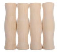 Luxshiny Lot de 4 Poignées en Bois Massif 3x11 Cm pour Brosses et Ustensiles de Barbecue, Prise Antidérapante Ergonomique, Accessoires pour Barbecue Extérieur, Outils de Grillades