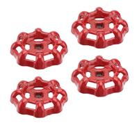 Luxshiny Lot de 4 Poignées en Fonte pour Vanne à Guillotine, Volant Manuel Trou Carré 6x6mm, Poignée de Robinet en Métal Robuste, Adapté Usage Industriel et Extérieur