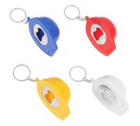 Luxshiny Lot de 4 Porte-clés de Casque de Chantier, Ouvre-Bouteille, Coloris Rouge, Jaune, Bleu et Blanc, Accessoires pour Paquet à Dos et Porte-clés pour L’extérieur, Présent Fête