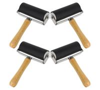Luxshiny Lot de 4 Rouleaux à Colle pour Peinture en Bois et Plastique Noir, Application Uniforme D'encre, Léger et Facile à Ranger, pour Linogravure et Loisirs Créatifs