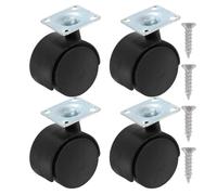 Luxshiny Lot De 4 Roulettes Pour Meubles Pivotantes En Acier Inoxydable Et Plastique Roulettes Pour DéPlacer Meubles Table Basse DéPlacement Silencieux Protection Du Sol Pour Canapé Et