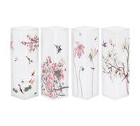 Luxshiny Lot de 4 Tubes à Rouge à Lèvres Rechargeables en Plastique Acrylique Semi-transparent Mat Format Carré Compact Style Chinois Ancien pour Maquillage DIY et Rangement de Crème