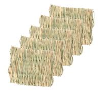 Luxshiny Lot de 5 Tapis Doudous Tissés en Paille pour Petits Animaux - Lit Naturel et Rafraîchissant pour Lapin, Hamster et Cochon d'Inde - Taille Petit, Confortable pour Cage, Utilisable