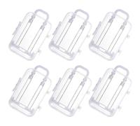 Luxshiny Lot de 6 Boîtes à Dragées Mini Valises Blanches Petites, Boîte de Voyage Transparente pour Bonbons, Décorations de Fête Mariage, Coffret Sucrerie Transportable et Pratique