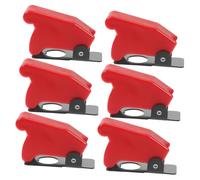 Luxshiny Lot De 6 Caches De Protection Étanches Anti-poussière 12 Mm, Capuchons Rouges En Fer Et Plastique Pour Interrupteurs à Bascule Industriels, Protection Sécurisée Les Contacts Accidentels