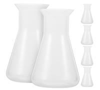 Luxshiny Lot de 6 Fioles Erlenmeyer en Plastique 100 Ml Graduées Col Étroit sans Bouchon Ensemble de Flacons Coniques pour Laboratoire Usage Chimie et Stockage Sécurisé des Liquides