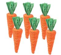 Luxshiny Lot de 6 Jouets à Mâcher de Carotte pour et Rongeurs Jouets Tissés en Matériau Naturel Stimule L'Instinct de Mâchonnement