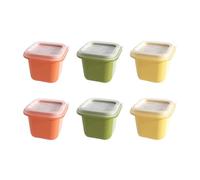 Luxshiny Lot de 6 Moules à Glaçons Individuels avec Couvercles, Petits Bacs à Glaçons Empilables pour Un Gain de Place Dans Le Congélateur, Fond en Silicone Facile à Démouler, Parfaits pour Le