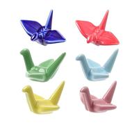 Luxshiny Lot De 6 Supports à Baguettes en CéRamique, Porte-Baguettes Origami, Repose Couverts De Table, DéCoration De Table pour Maison Restaurant, Assorted Color