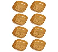 Luxshiny Lot de 8 Assiettes à Sauce Imitation Bois en Polypropylène, Plats de Service Multifonctions pour Sauce et En-cas, Bol à Trempette Délicat Cuisine et Repas du Soir, Accessoires