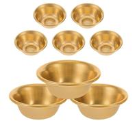 Luxshiny Lot de 8 Bols D'offrandes Bouddhistes en Cuivre, Coupe Rituelle Résistante à L'oxydation Design Élégant pour Cérémonies de Temple et Autels Bouddhistes