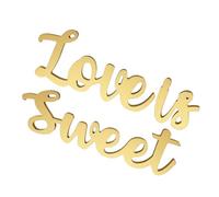 Luxshiny Love is Sweet Lettres Géantes en Bois Doré - Décoration de Table de Mariage Rustique, Centre de Table pour Fête d'anniversaire de Mariage et Saint-Valentin, Décorations d'amour