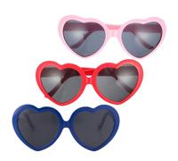 Luxshiny Lunettes de Soleil Effet Amour 3 Pièces PC Vintage Fête | Effet Lumineux en Forme de Cœur, Style Punk et Hip Hop, Mixte, pour Costumes, Cosplay, Photos, Nouvel An