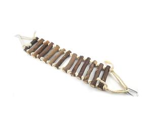 Luxshiny Mâcher Naturel pour Perroquet, Pont Suspendu en Bois 10 Cm, Échelle Souple pour Grimper et Jouer, Accessoire pour Cage et Balcon, Outil D’Exercice pour Petits Oiseaux