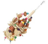 Luxshiny Mâcher Suspendu en Bois Naturel Léger pour Oiseaux de Compagnie, D’équilibre de Cœur et Étoile, pour Cage à Perroquets, Perruches et Petits Oiseaux