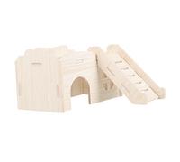 Luxshiny Maison pour Hamster en Bois Massif Cachette Solide Et Cosy Petit Habitat Naturel pour Hamster Nain Jouet Sécurisé Et Animaux Petits