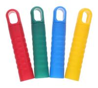 Luxshiny Manchon de Manche de Balai Solide avec Trou de Suspension, Lot de 4 Embouts Plastique Colorés, Adapté aux Balais et Accessoires de Nettoyage, Antidérapant, 25 Mm