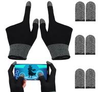Luxshiny Manchons de Doigts de Jeu Respirants à Deux Doigts pour Écran Tactile, en Nylon Noir Bouts Conducteurs, Améliorant L'agilité pour Gaming Mobile