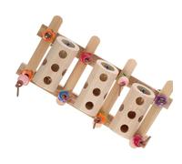 Luxshiny Mangeoire à Oiseaux en Bois Seau de Stockage de Nourriture pour Perroquet Prévention des Comportements Négatifs Activité Physique Cage à Oiseaux Repos et Jeu