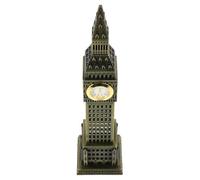 Luxshiny Maquette Métallique Big Ben Vintage en Bronze Vert, Statuette Miniature Décorative Tour Horloge Emblématique de Londres, Souvenir Royaume-uni pour Décoration Intérieure et Bureau,