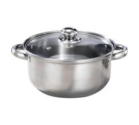 Luxshiny Marmite en Acier Inoxydable Multifonctionnelle Couvercle en Verre, Casserole Argentée sans Fuite, Gain de Temps Cuisine à Induction