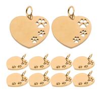 Luxshiny Médailles Inoxydables pour Chien Lot de 10 de Cœur Découpe Creuse, Étiquettes d'Identification pour Collier, Adaptées aux Chiots et Animaux Domestiques