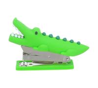 Luxshiny Mini Agrafeuse de Poche Crocodile Verte en Silicone et Métal avec Prise Confortable, Outil Multifonction pour L'école Loisirs Créatifs