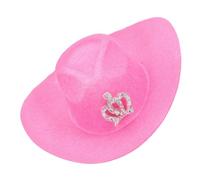 Luxshiny Mini Chapeau de Cowboy Rose Couronne pour Bouteilles, Décoration de Fête Western, Accessoire Mini pour Loisirs Créatifs et Fourniture Fête Cow-Girl