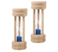 Luxshiny Minuteur Sablier en Verre pour Garçon et Filles 2, Lot de 2 Sabliers à Sable Bleu, Minuterie Visuelle Portable pour Brossage des Dents et Jeux Éducatifs la Maison L’école