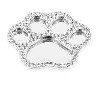 Luxshiny Miroir de Maquillage Portable Argenté en Alliage de Zinc Forme Patte de Chat Lentille en Verre pour Décoration de Coque de Téléphone