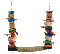 Luxshiny Mordiller pour Perroquet, Perchoir de Repos Suspendu en Bois | Écorce et Rafle de Maïs, sans Installation, Usage dans Cage, Soin Dentaire pour Oiseaux et Perroquets