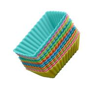 Luxshiny Moules À Muffins En Silicone Rectangulaires 24 PièCes AntiadhéSifs RéUtilisables Pour PâTisserie Maison Et Professionnelle Caissettes Muffins Faciles À Nettoyer