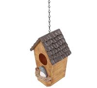Luxshiny Nichoir Suspendu en Résine Petit, Nichoirs D'extérieur Décoratifs, Nid Nourricier Robuste pour Oiseaux, Décoration Jardin Terrasse, pour Mésange et Volière Extérieure