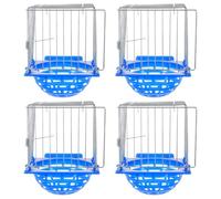 Luxshiny Nid de Reproduction pour Oiseaux Petits Diamants Mandarins et Perruches, Lot de 4 Pièces en Plastique et Fil de Fer, Design Élégant, Facile à Nettoyer pour Élevage