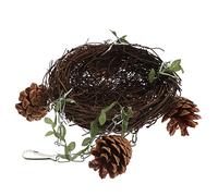 Luxshiny Nid D'oiseau Suspendu en Rotin Naturel pour Perroquet Et Perruche Balançoire en Rotin Solide Nid De Cage à Oiseaux De Taille Moyenne à Grosse Habitat Suspendu pour Oiseaux D'intérieur