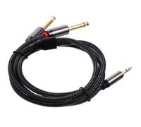 Luxshiny Noir Câble Audio TRS 3,5mm 1m vers Double 6,35mm | Nylon Tressé, Alliage de Zinc et Cuivre, Transmission Stable, pour Mixeur Audio et TV