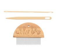 Luxshiny Outil de Tissage de Tapis en Acier Inoxydable Portable avec Peigne à Dents, Grosse Aiguille à Crochet pour Tressage Lisse, Kit 3 Pièces pour Débutants et Professionnels