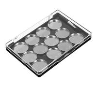 Luxshiny Palette de Maquillage Magnétique Vide 12 Cases Ronde Plateau 22 Aimanté Noir Plastique Robuste avec Pinceau pour Fards à Paupières Rangement Compact et Portable pour Voyage et
