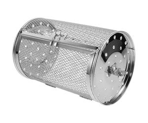 Luxshiny Panier à Griller Rotatif en Acier Inoxydable Compatible Four Électrique pour Cuisson Uniforme des Châtaignes et Graines de Melon Lors de Repas en Extérieur