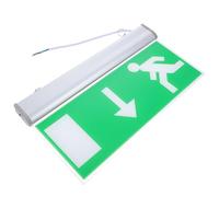 Luxshiny Panneau de Signalisation D'évacuation, Signal Lumineux D'évacuation, Éclairage de Secours à Del, Batterie Nickel-chrome 3,6 V 2600 Mah, Aluminium et Acrylique, Montage Mural,