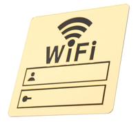 Luxshiny Panneau Wi-fi en Plastique Miroir Autocollant 10x10 Cm Doré, Panneau Mot de Passe Wi-fi Personnalisable pour Bureau, Restaurant, Chambre et Crèche, Signalisation Réseau sans Fil