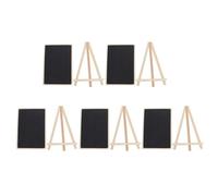 Luxshiny Panneaux Tableau Noir Verticaux 5 Pièces en Bois, Mini Tableaux pour Écriture la Craie Support, pour Décoration de Bureau et Café