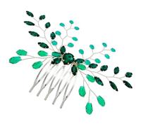 Luxshiny Peigne Latéral en Cristal Vert Léger pour Mariage et Soirée, Accessoire Cheveux de Mariée Élégant Strass Brillants, pour Femmes et Fiancées