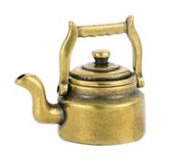 Luxshiny Petite Théière en Laiton Miniature Décorative Ornement en Laiton Compact pour Décoration de Bureau et Maison Artisanat Finement Travaillé Ornement Théière Décro Élégante